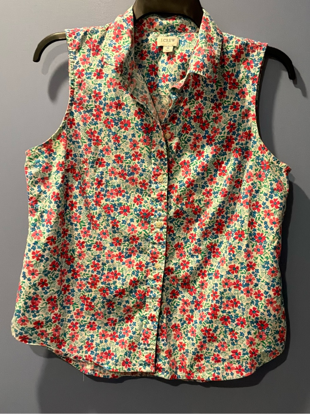 J. CREW Sleeveless Floral Button-Front Top